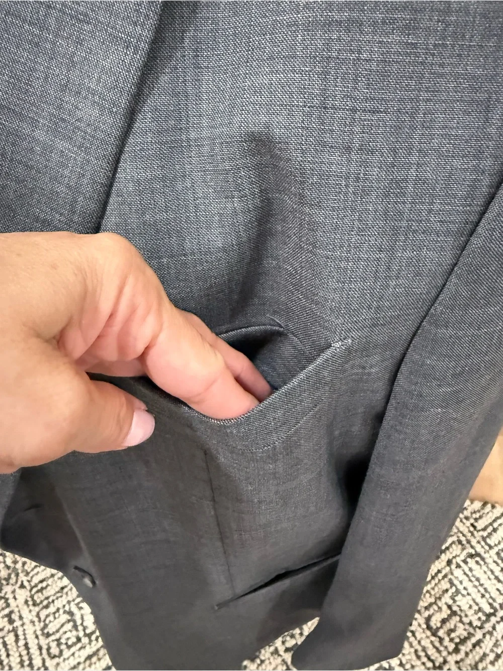 Original Penguin Charcoal Gray Single-Button Suit Jacket